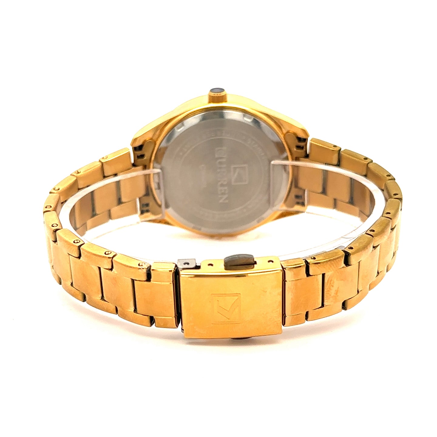 JUBBILANT METAL BACK GOLD STAINLESS ICED OUT WATCH I 551802