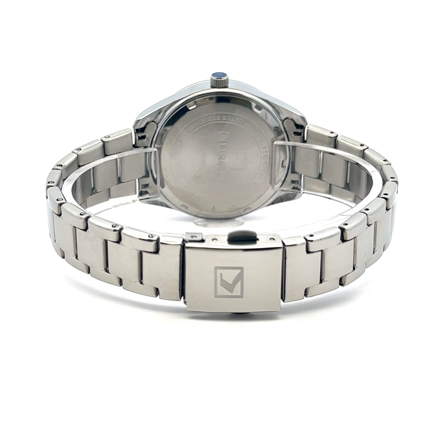 JUBBILANT METAL BACK RHODIUM PINK CURREN ICED OUT WATCH I 551809