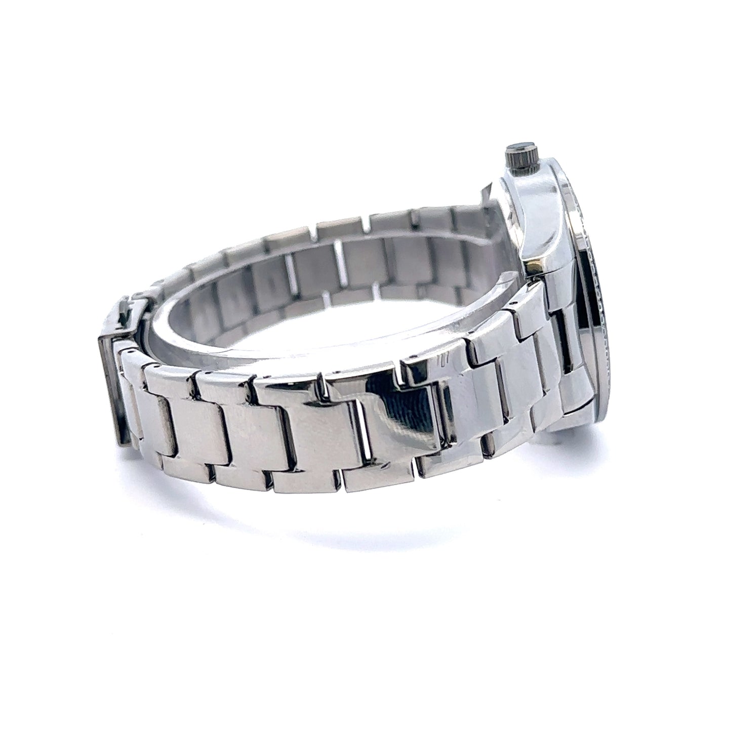 JUBBILANT METAL BACK RHODIUM PINK CURREN ICED OUT WATCH I 551809