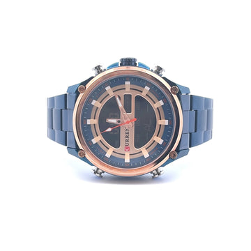 SURREPTITIOUS METAL BACK BLUE STAINLESS ICED OUT WATCH I 5518113