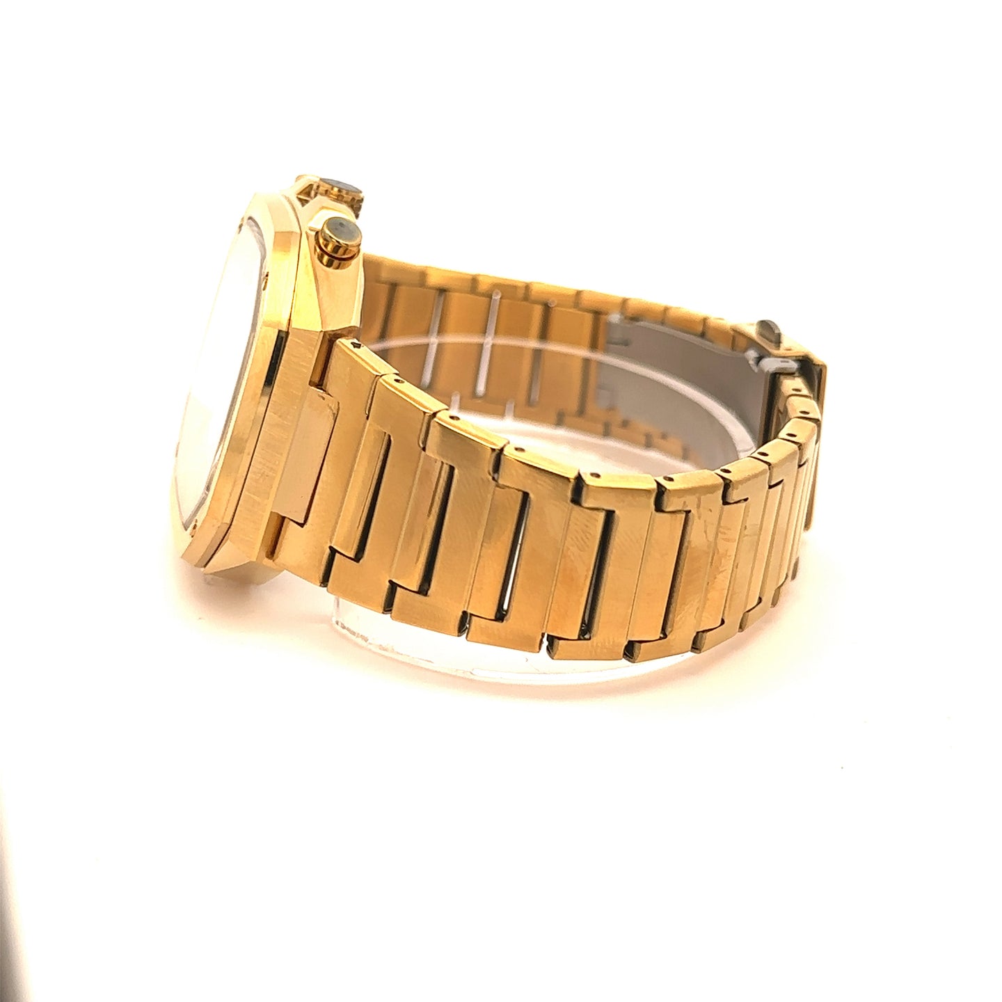 VELICHOR METAL BACK GOLD CURREN ICED OUT WATCH I 551822