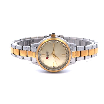 ZEVA METAL TWO TONE GOLD BACK STAINLESS ICED OUT MENS WATCH I 5518342