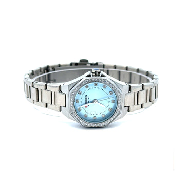 SOLRIK ALLOY SILVER BLUE STAINLESS ICED OUT MENS WATCH I 5519613