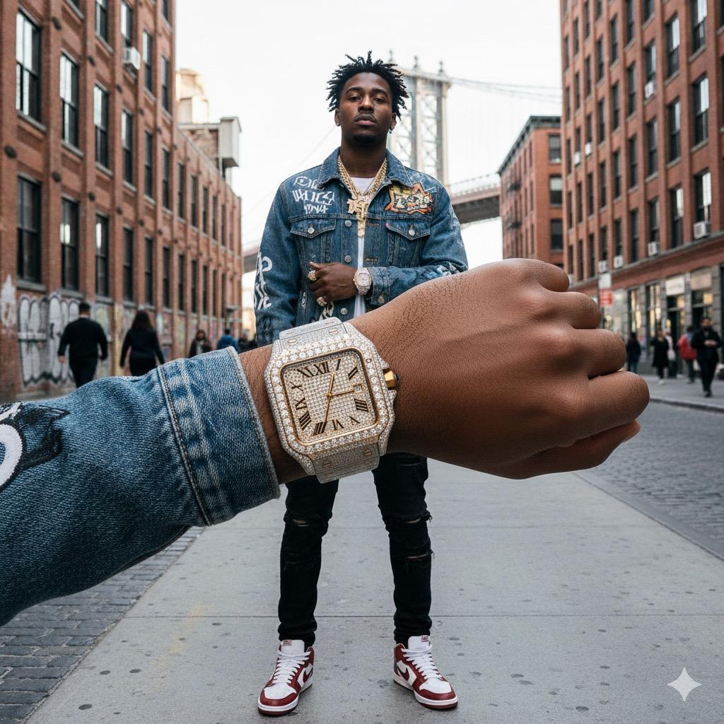 VORLIC STEEL TT GOLD  MOISSANITE WATCH ICED OUT I 5900842