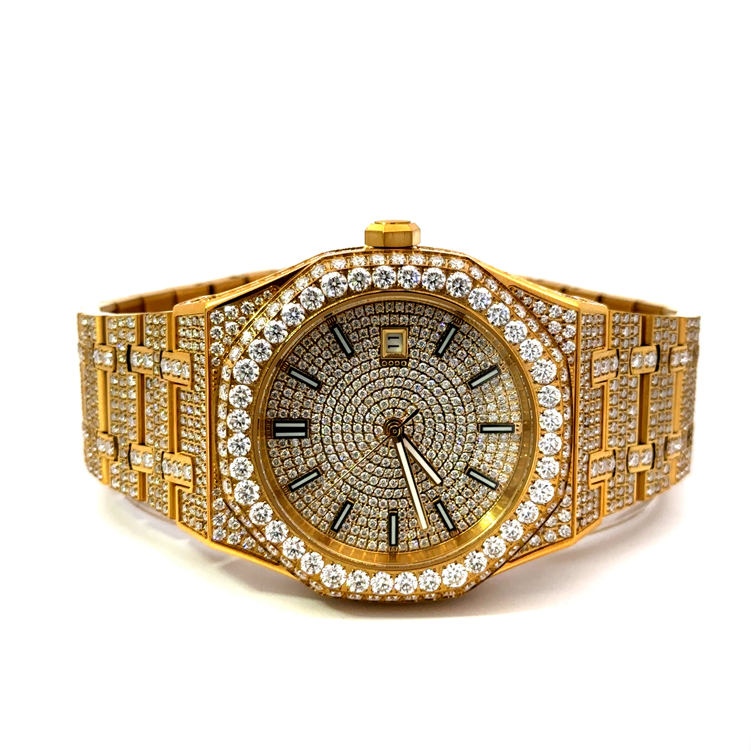 590092 | Stainless Steel Moissanite Gold Watch