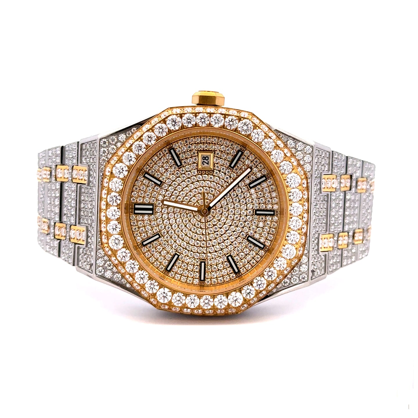 SYRENTH STEEL TT GOLD MOISSANITE WATCH ICED OUT I 5900942