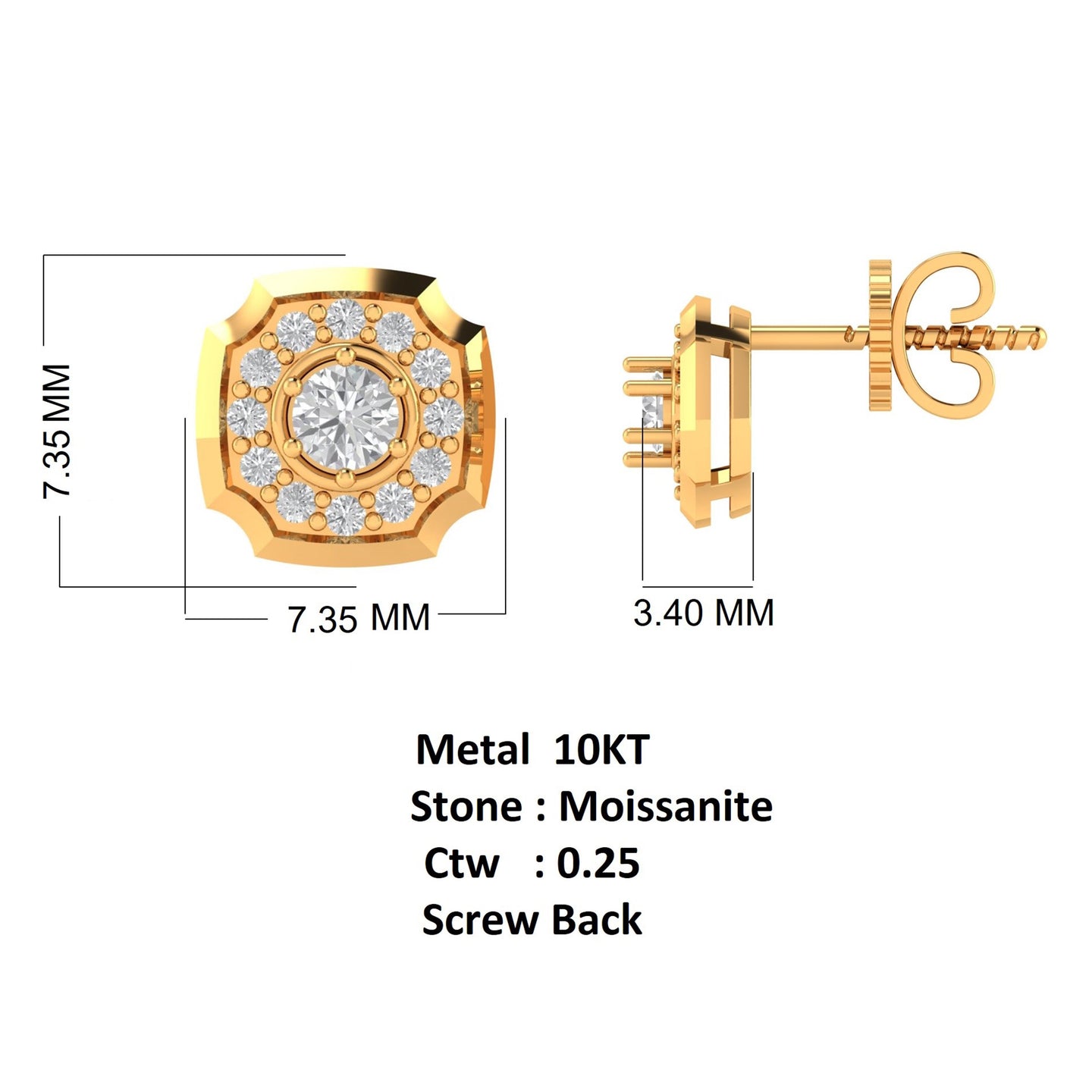 GEMNOVA MOISSANITE EARRINGS  | 980212