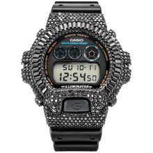 590373 | Brass Moissanite Black Princess Cut Bezel G-Shock Watch