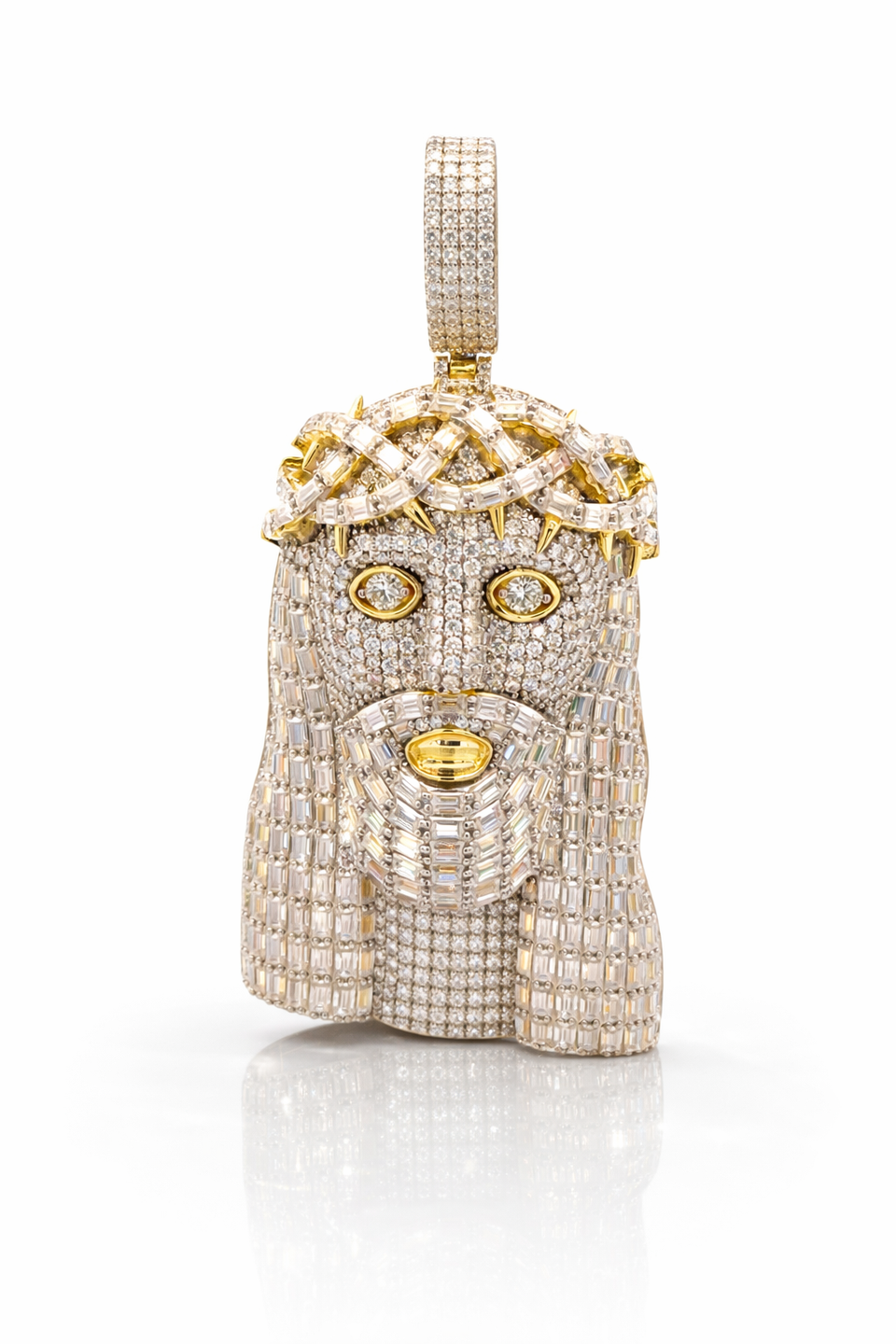 9910382 | 21.5ctw VVS 925 Moissanite Gold Pendant
