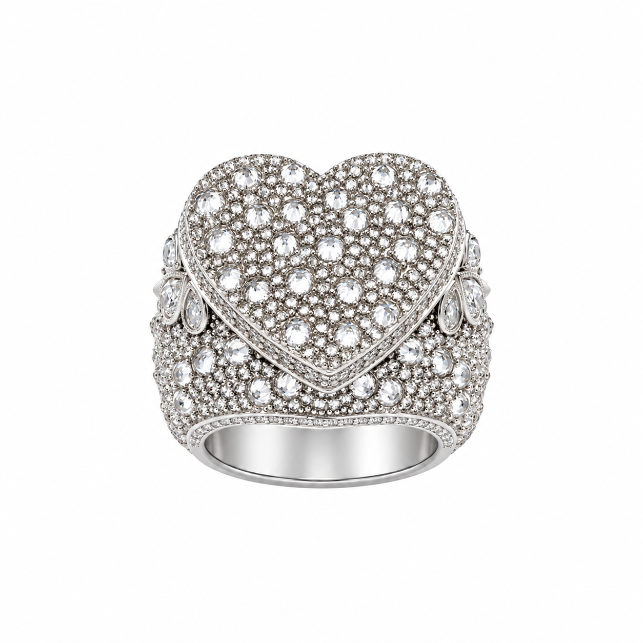 9911971 | 8.54 CTW 925 Silver Moissanite Rhodium Ring