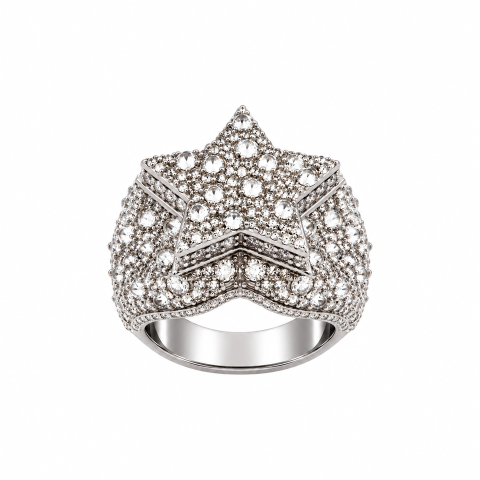 9912031 | 5.65 CTW 925 Silver Moissanite Rhodium Ring