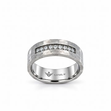 9312451 | Steel Moissanite Rhodium Ring