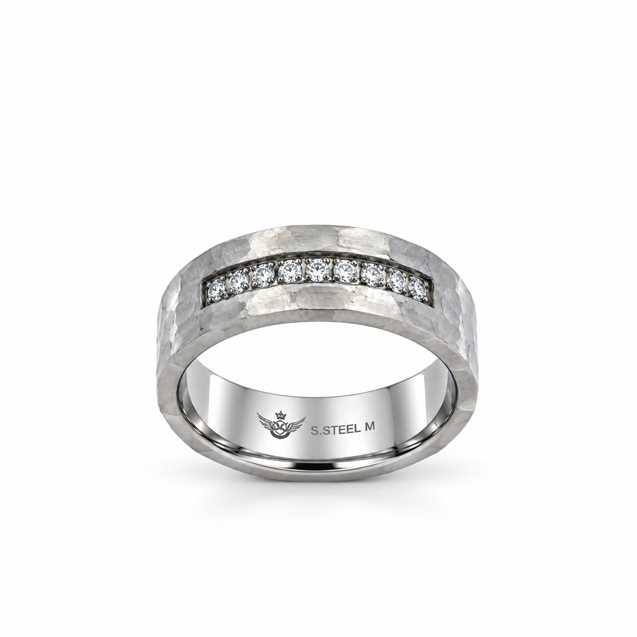 9312451 | Steel Moissanite Rhodium Ring