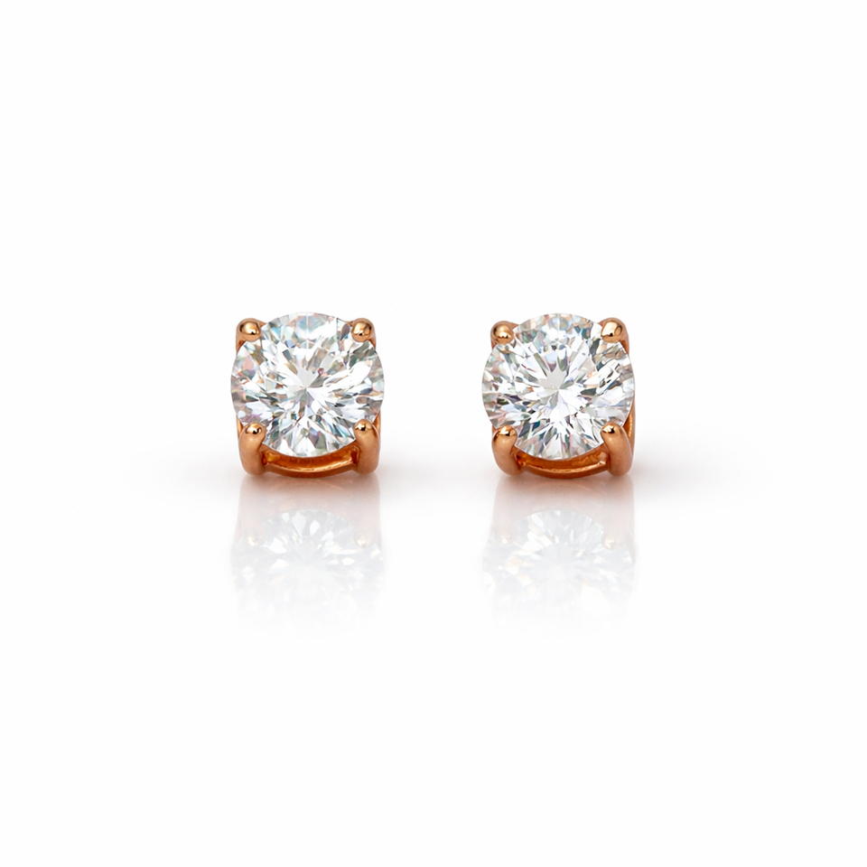 991015 | 2ctw 925 Moissanite Rose Gold Earring