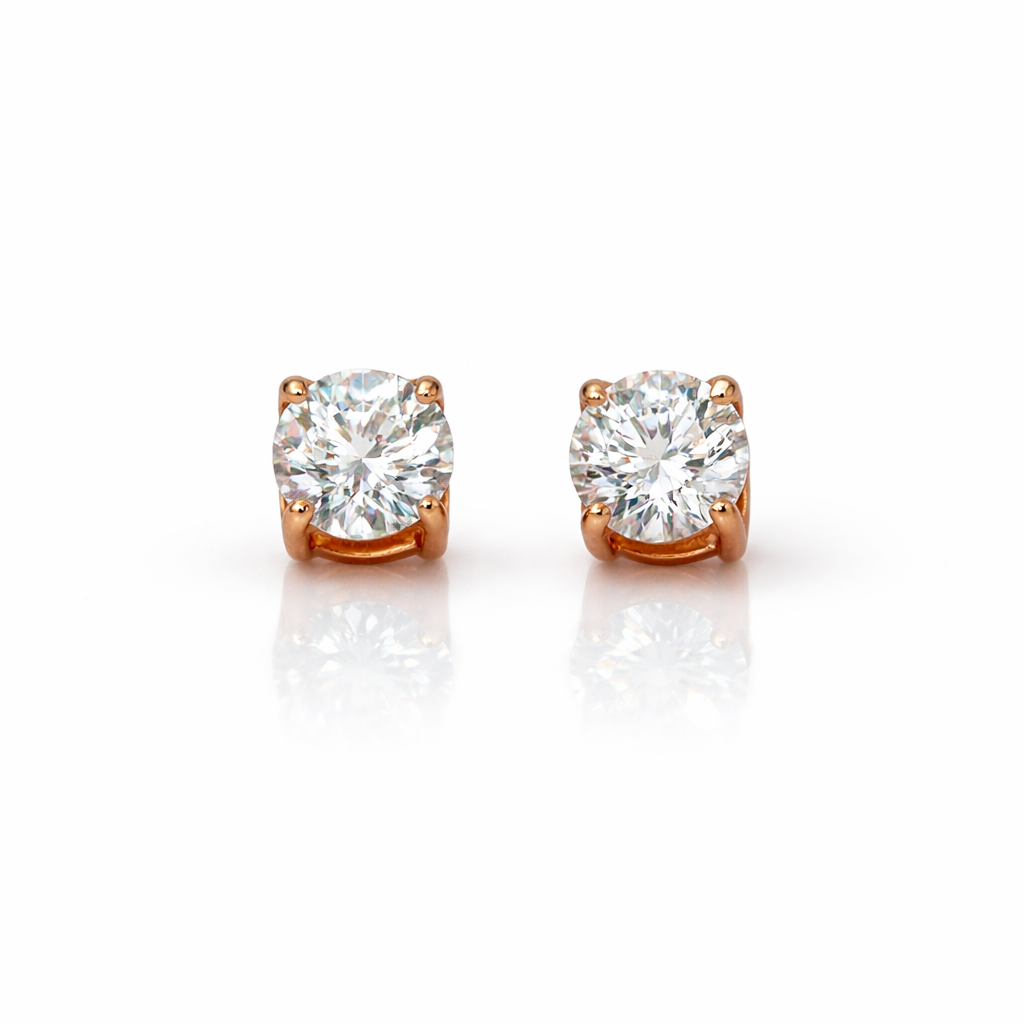 991015 | 2ctw 925 Moissanite Rose Gold Earring