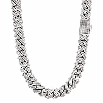 996501 | 925 Moissanite Rhodium 12mm Cuban