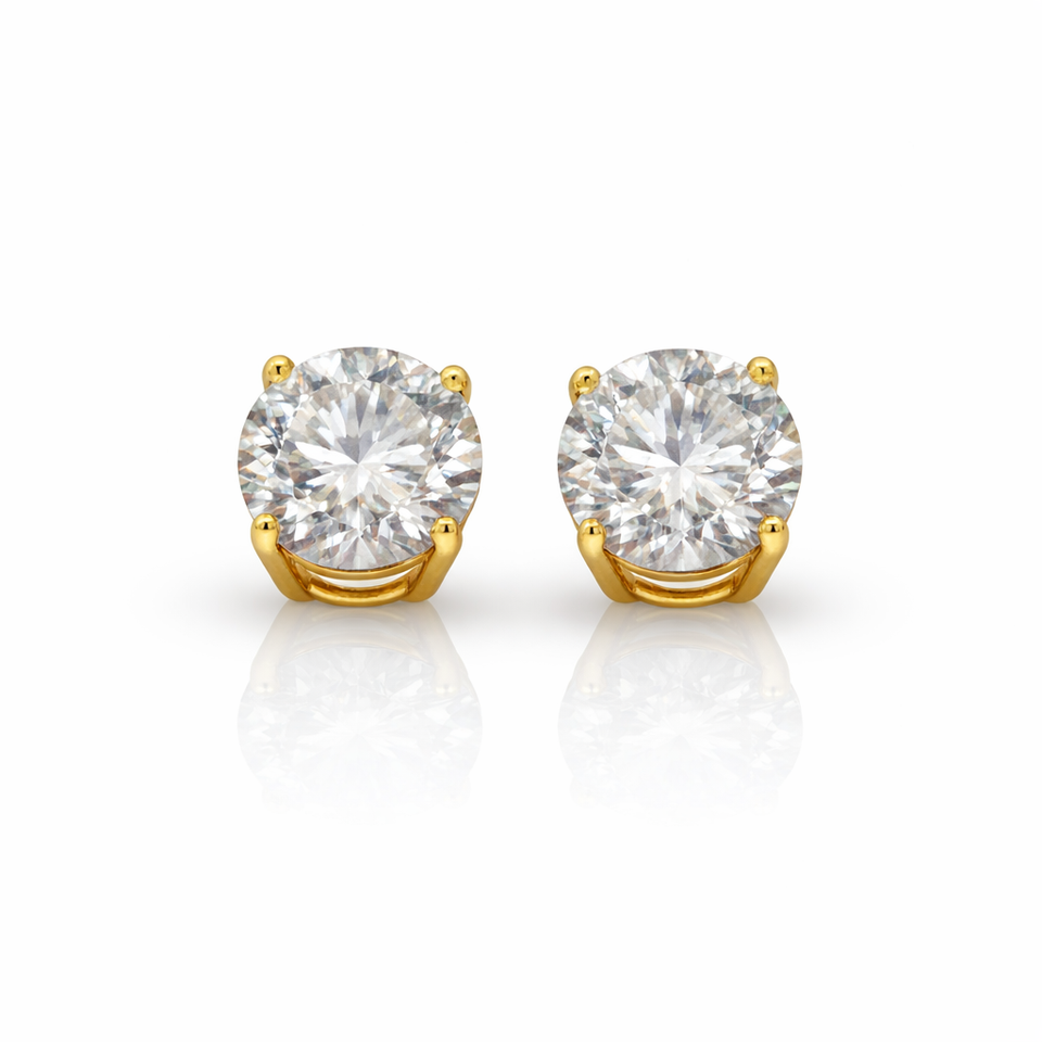 995262 | 8ctw 925 Moissanite Gold Earring