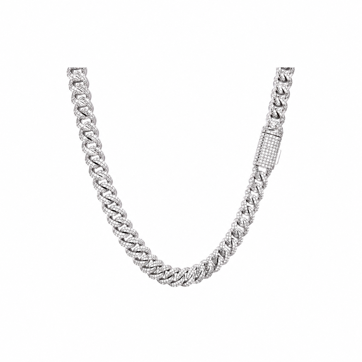 9911341 | Brass Moissanite Rhodium 12mm 20" Stallion Chain