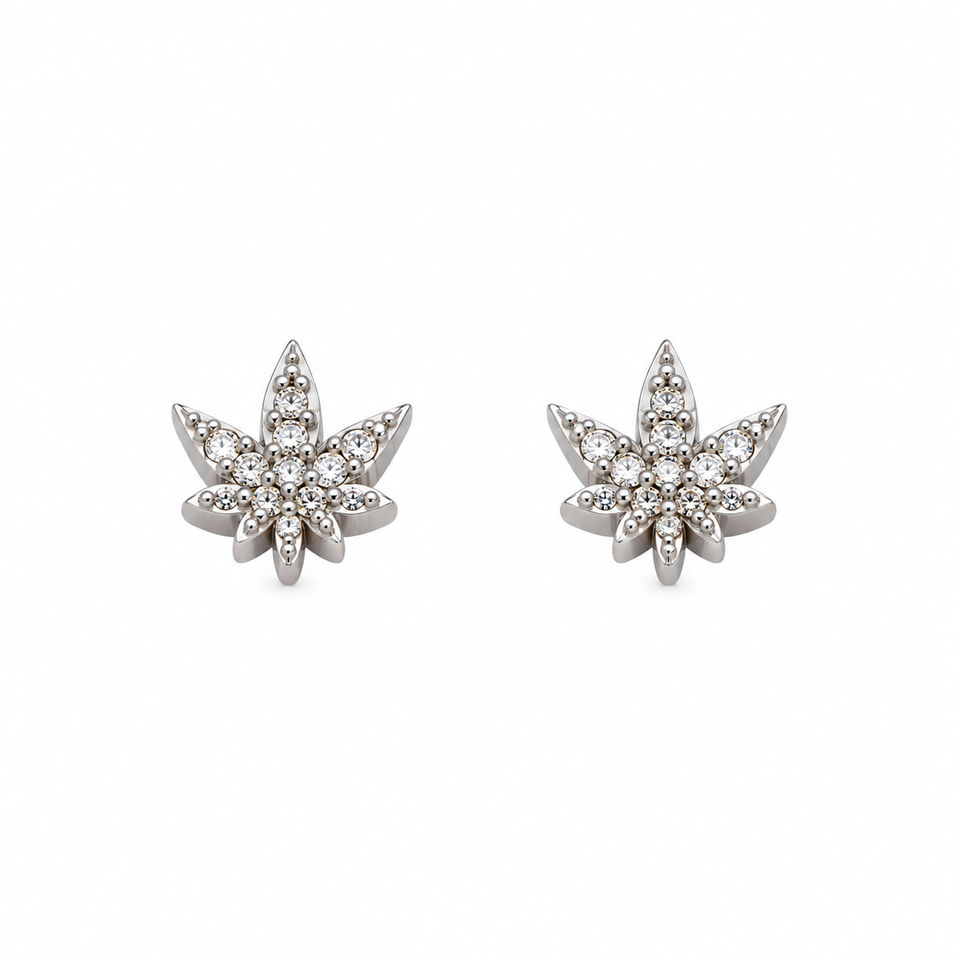 9100351 | 0.09 CTW Brass Moissanite Rhodium Earring