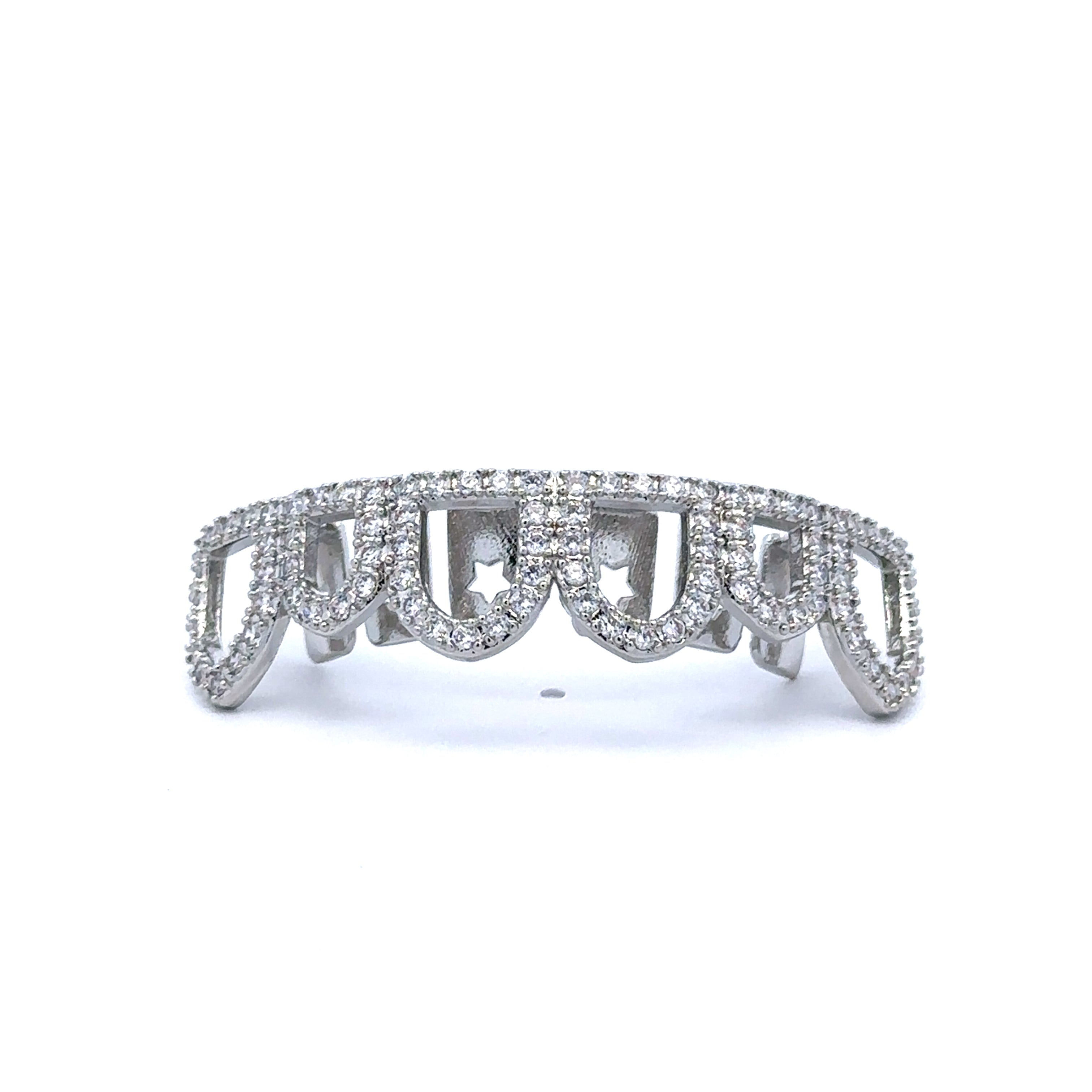 912901 | Brass CZ Rhodium Top Grillz