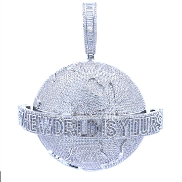 BRYNJA BRASS RHODIUM ICED OUT PENDANT I 915241