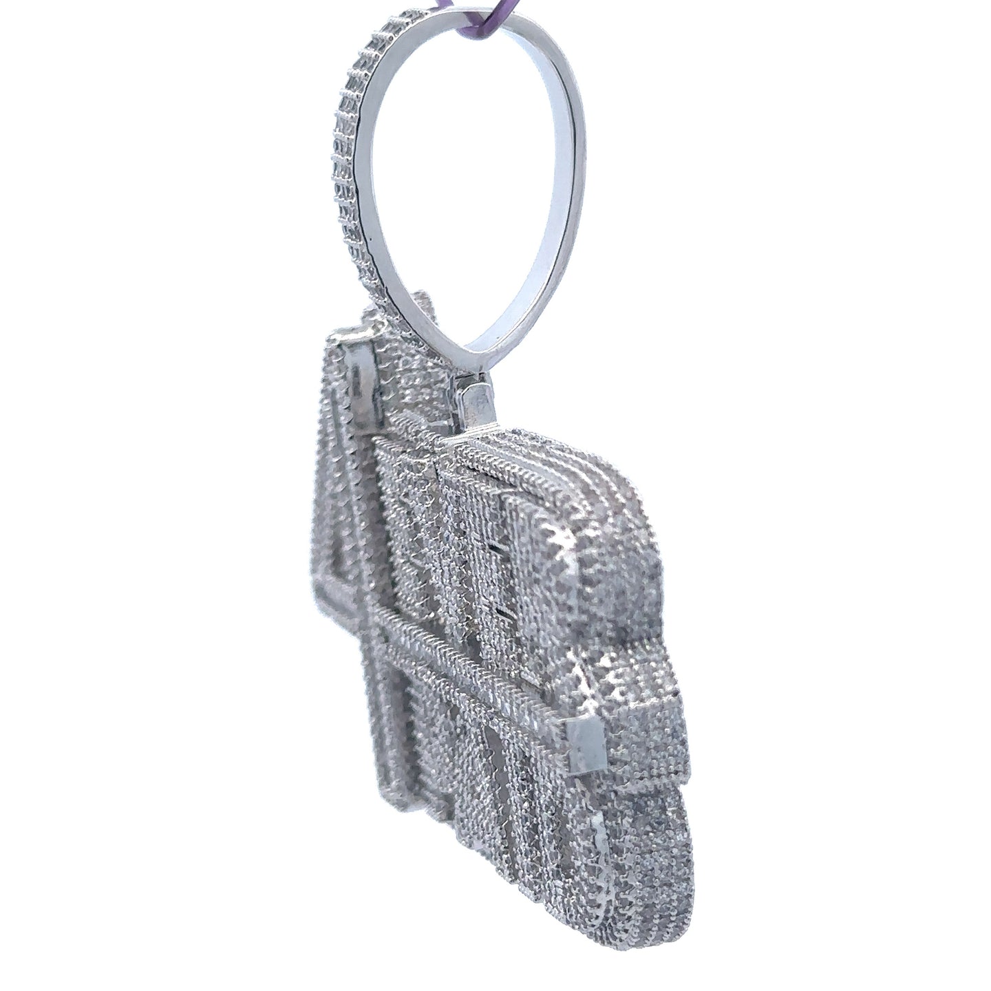 ELOWEN BRASS RHODIUM ICED OUT PENDANT I 915321