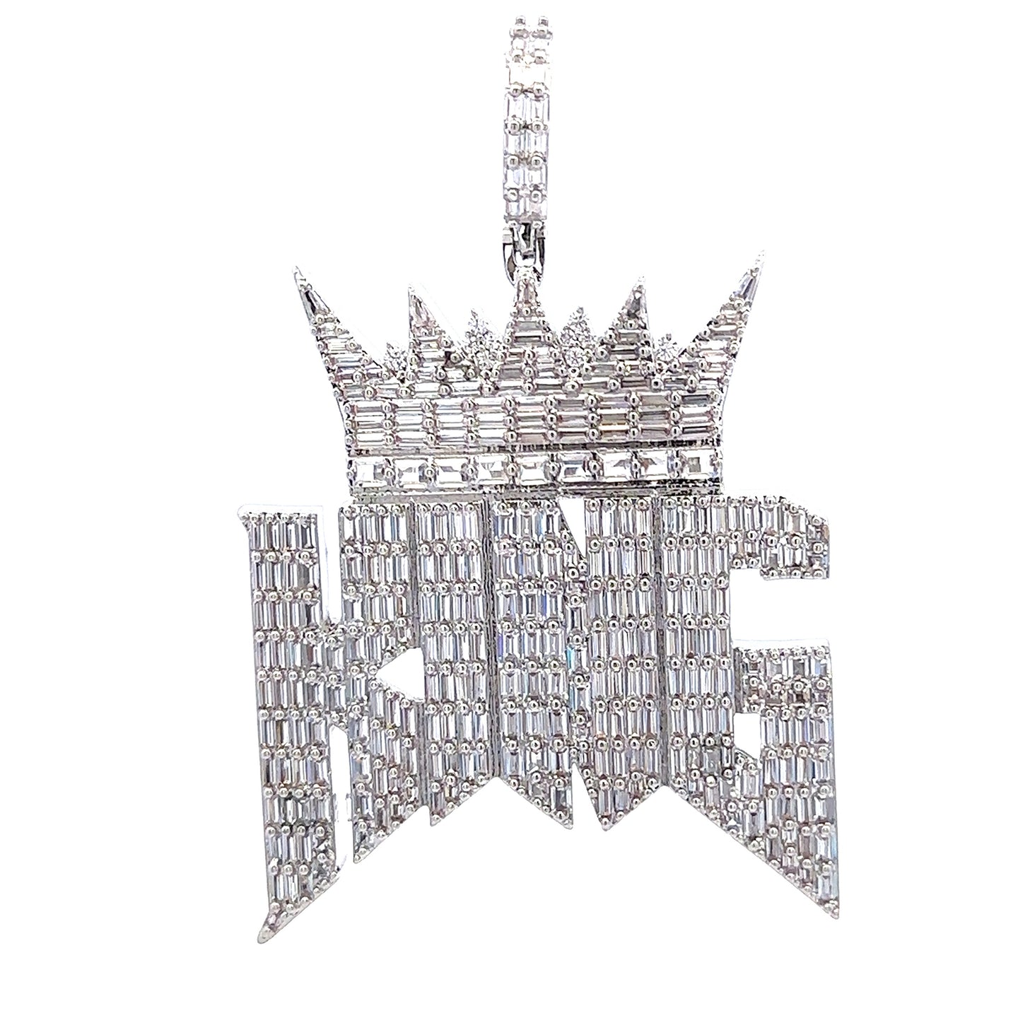 VALERIANA BRASS RHODIUM ICED OUT PENDANT I 916261