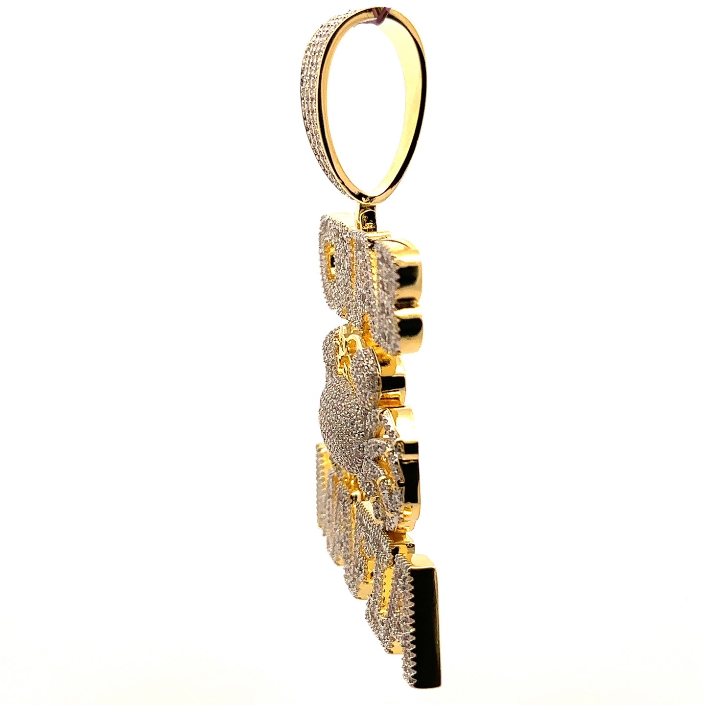 AELIANA BRASS GOLD ICED OUT PENDANT I 916302