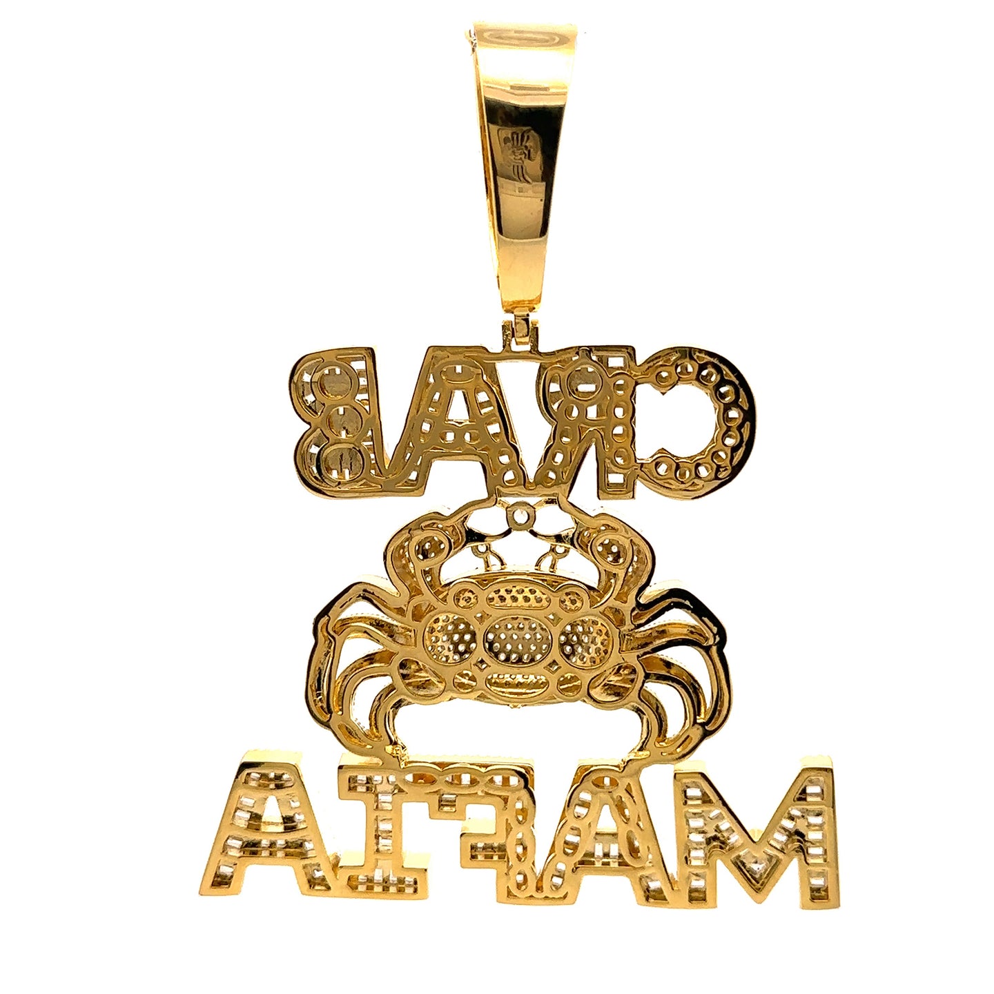 AELIANA BRASS GOLD ICED OUT PENDANT I 916302