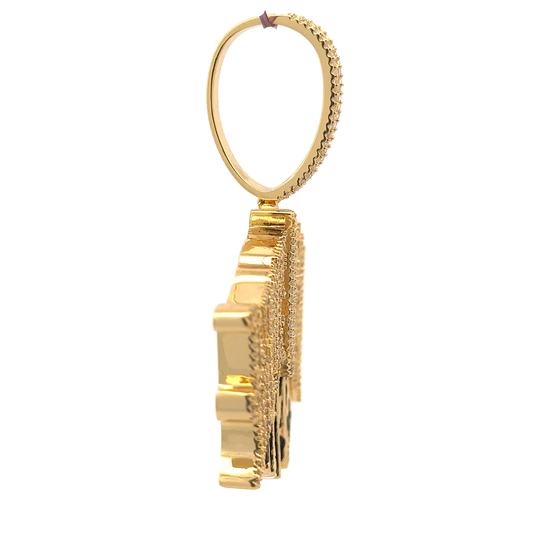 NYMERIAN BRASS GOLD ICED OUT PENDANT I 916342