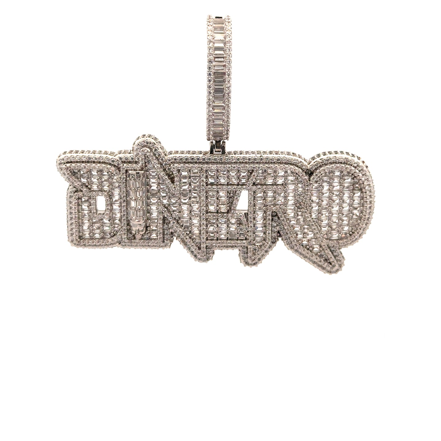 BAUBLE BRASS RHODIUM ICED OUT PENDANT I 916391