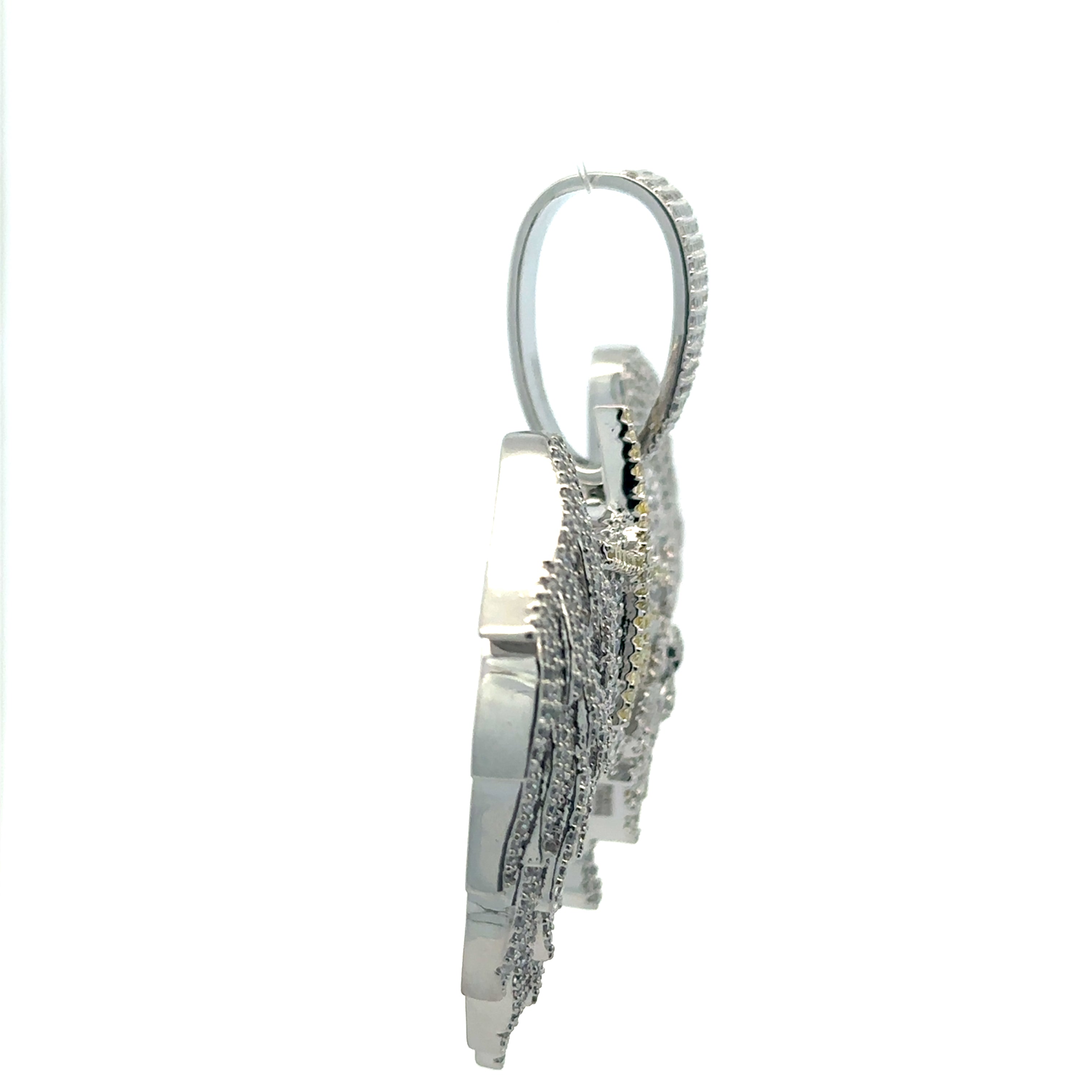 ORLENA BRASS RHODIUM ICED OUT PENDANT I 916481