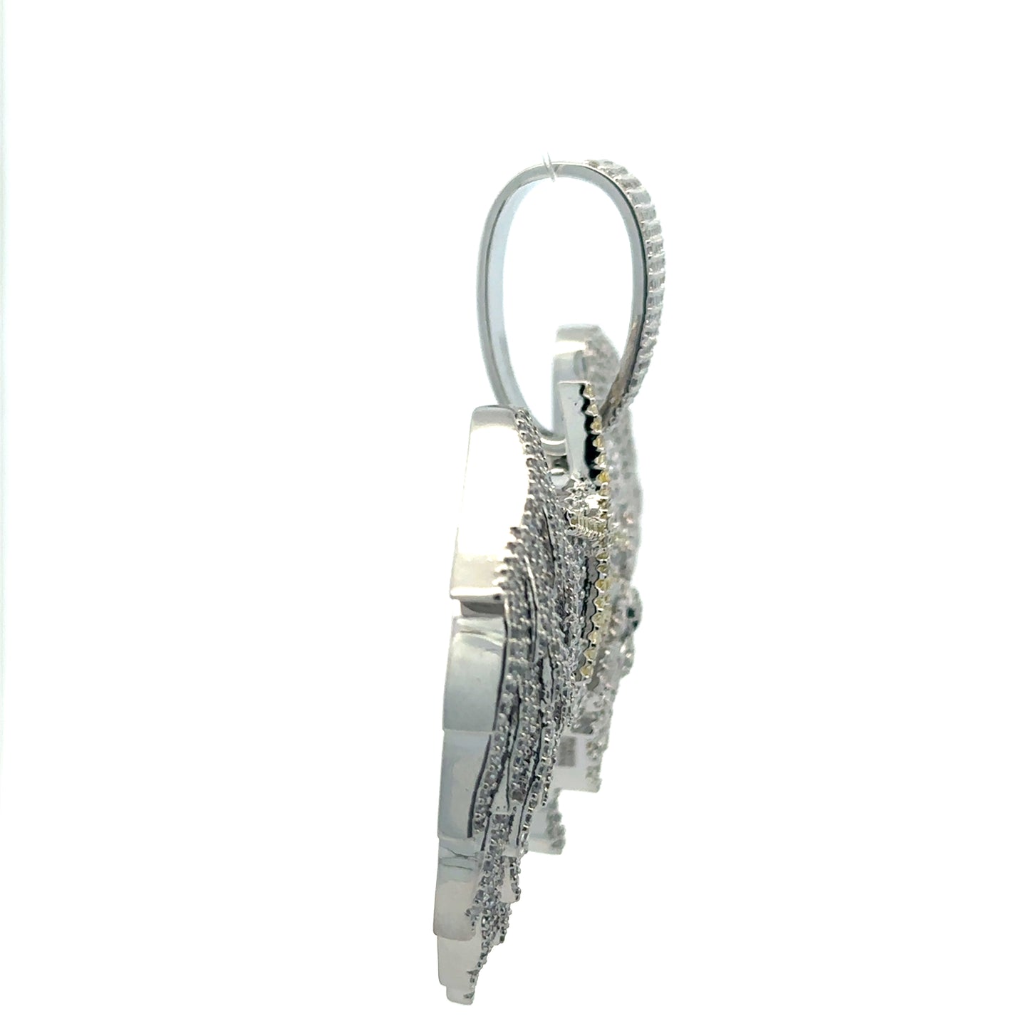 ORLENA BRASS RHODIUM ICED OUT PENDANT I 916481