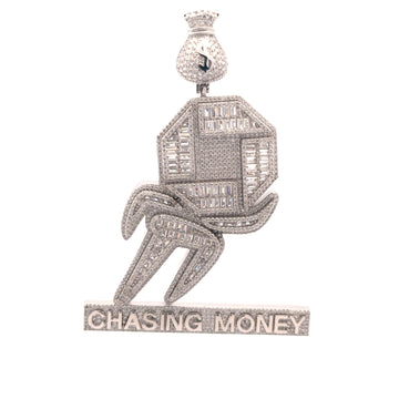 LURCE BRASS RHODIUM ICED OUT PENDANT I 916491