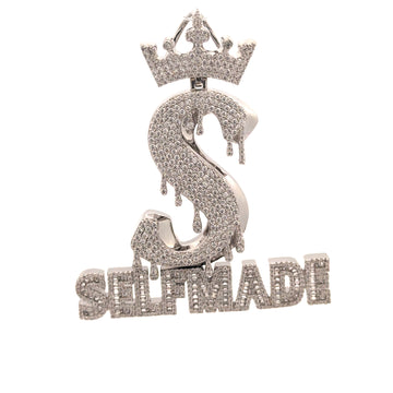 AUTONOMOUS BRASS RHODIUM ICED OUT PENDANT I 916501