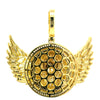 PLACID BRASS GOLD ICED OUT PENDANT I 916522