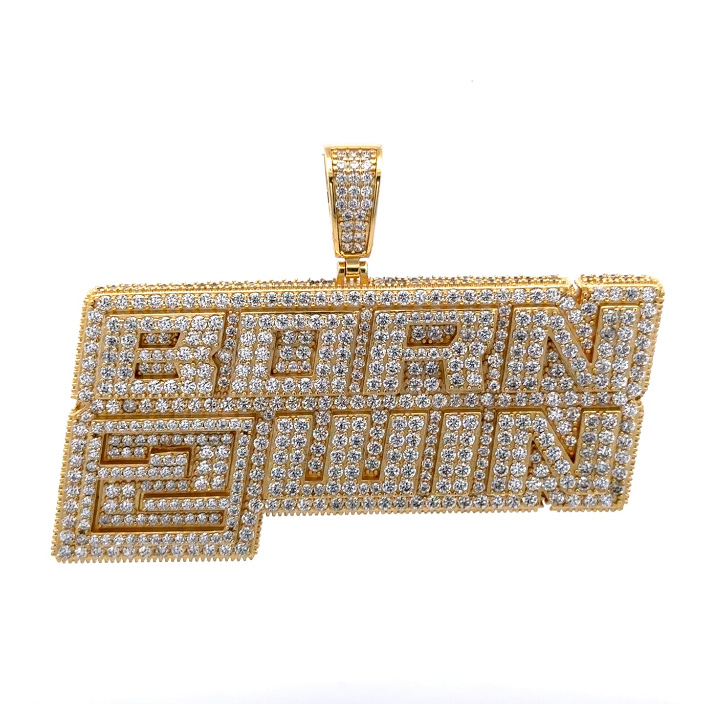 916651 | Brass Rhodium Born 2 Win Pendant