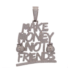 916681 | Brass Rhodium Make Money Not Friends Pendant
