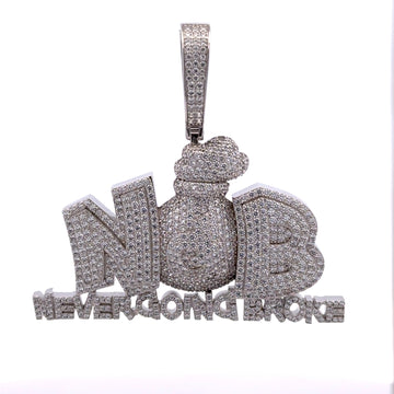 916711 | Brass Rhodium Never Going Broke Pendant