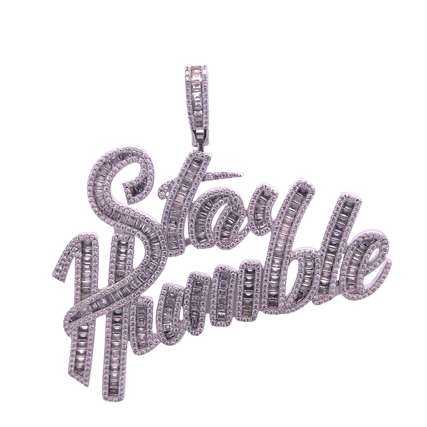 916731 | Brass Rhodium Stay Humble Pendant