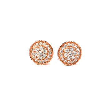 ELOWEN 925 CZ ROSE GOLD ICED OUT EARRINGS | 920055