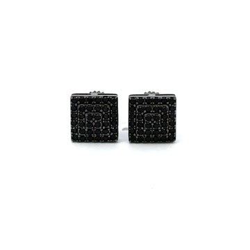 CYRENE 925 CZ BLACK ICED OUT EARRINGS | 9212673