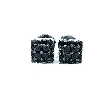 IRRADIATE 925 CZ BLACK ICED OUT EARRINGS | 9212733