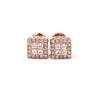 IRRADIATE 925 CZ ROSE GOLD ICED OUT EARRINGS | 9212735