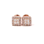 IRRADIATE 925 CZ ROSE GOLD ICED OUT EARRINGS | 9212735