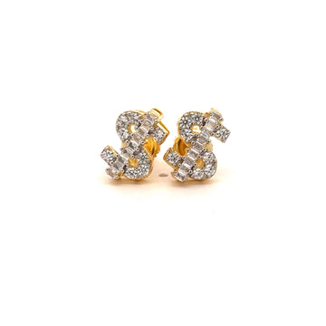 XANTHEA 925 CZ GOLD ICED OUT EARRINGS | 9217362