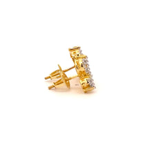 XANTHEA 925 CZ GOLD ICED OUT EARRINGS | 9217362