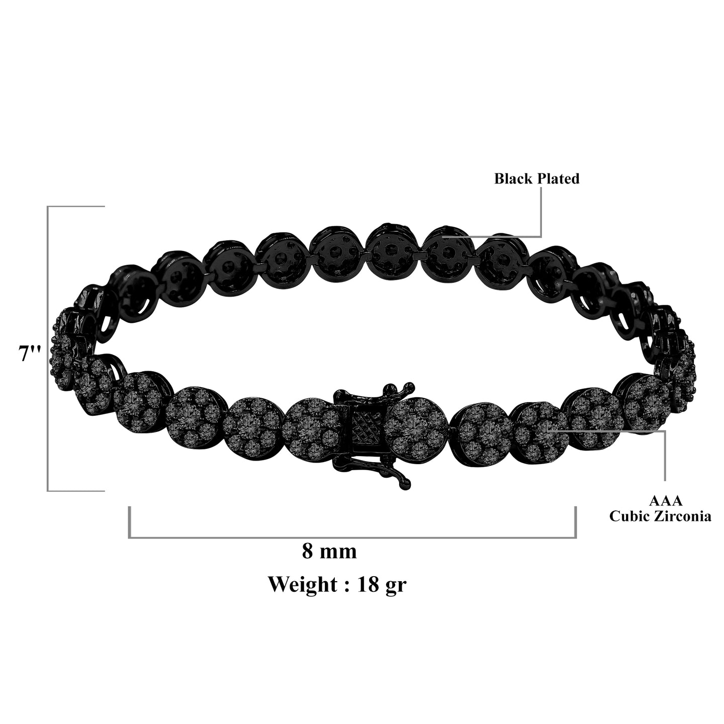 FLOWER 925 SILVER 7MM BRACELET   |  9218463