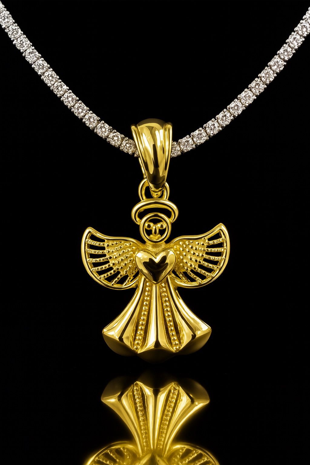 9218731 I Silver Angel Pendant Gold