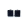 HEARTY 925 CZ BLACK ICED OUT EARRINGS  | 9219283